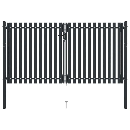 Puerta Doble de Acero Para Valla 300 x 150 cm Color Antracita