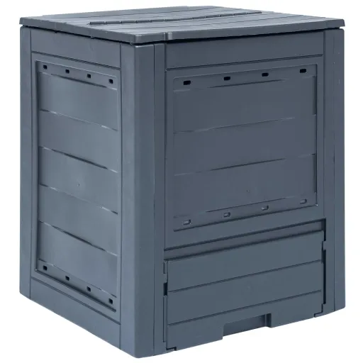 Compostador de Jardín Gris 60x60x73 cm 260 L