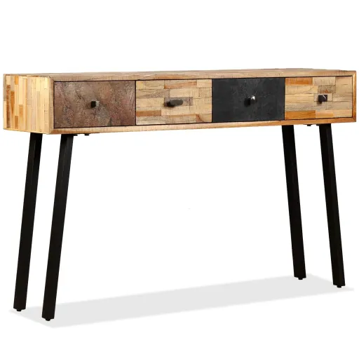 Mesa Consola de Teca Maciza Reciclada 120x30x76 cm