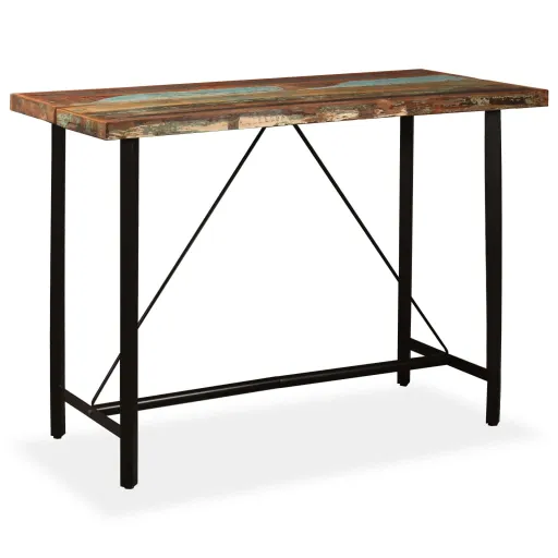 Mesa de Bar de Madera Maciza Reciclada 150x70x107 cm