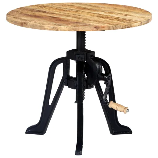 Mesa Auxiliar Madera de Mango y Hierro Fundido 60x(46-63) cm