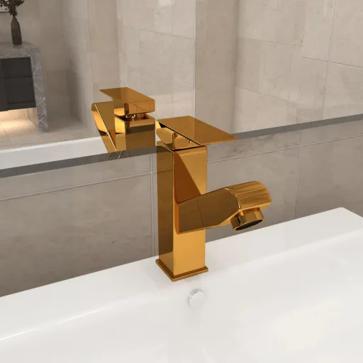 Grifo de Lavabo de Baño Con Función Extraíble Negro 157x172 mm