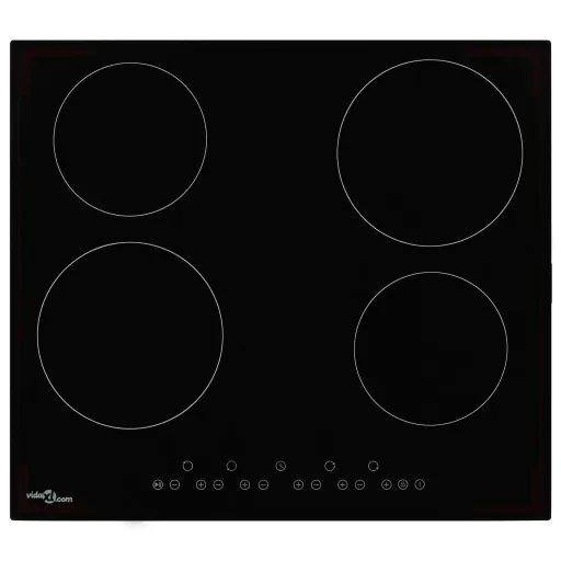 Placa Vitrocerámica 4 Quemadores Control Táctil 6000 W