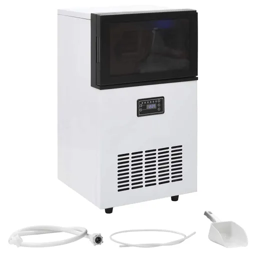 Máquina de Hacer Cubitos de Hielo Negra 45 kg/24 h
