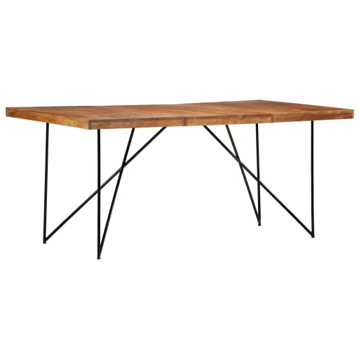 Mesa de Comedor de Madera Maciza de Acacia 180x90x76 cm