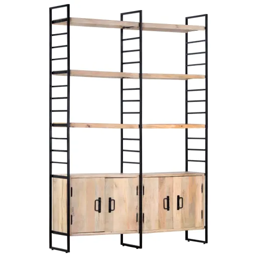Estantería de 4 Niveles Madera Maciza de Mango 124x30x180 cm