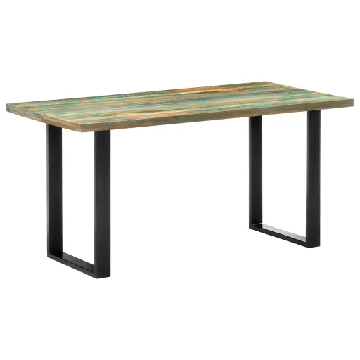 Mesa de Comedor de Madera Maciza Reciclada 160x80x75 cm