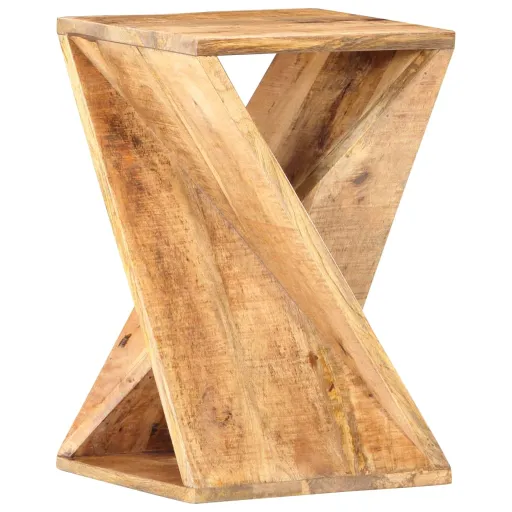 Mesa Auxiliar de Madera Maciza de Mango 35x35x55 cm