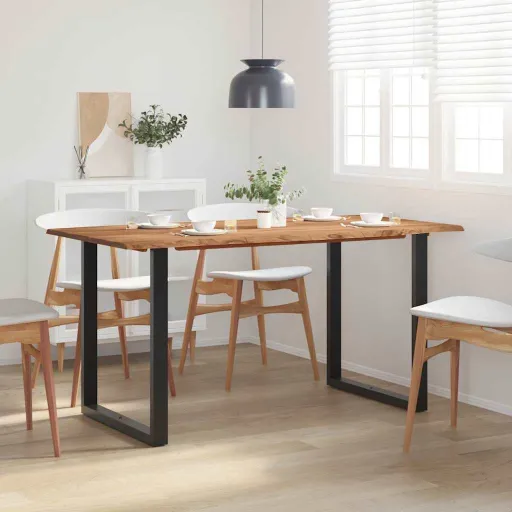 Mesa de Comedor de Madera Maciza de Acacia 154x80x76 cm