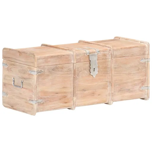 Baúl de Almacenamiento de Madera Maciza de Acacia 90x40x40 cm