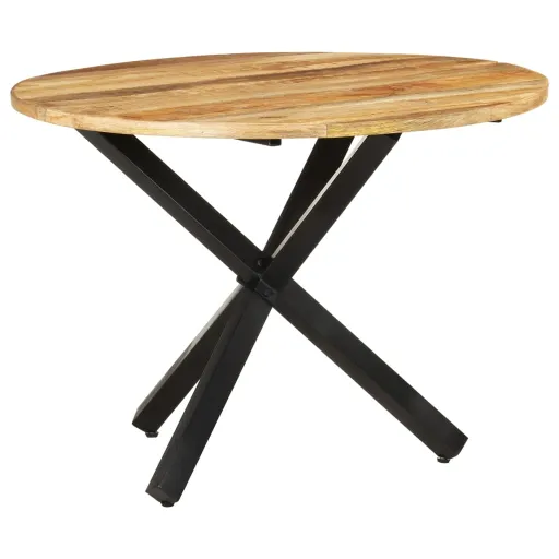 Mesa de Comedor Madera de Mango Rugosa Redonda 100x100x75 cm