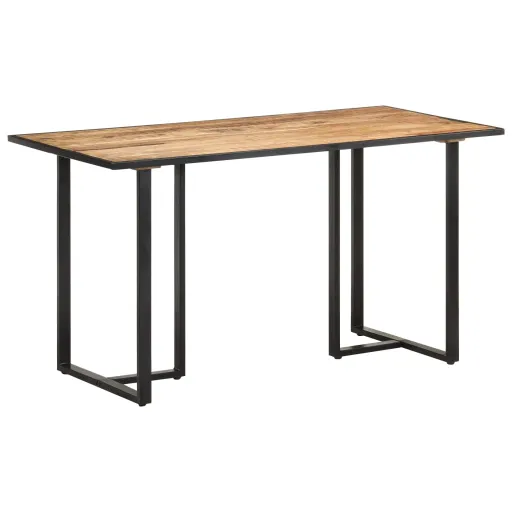 Mesa de Comedor de Madera Maciza de Mango Rugosa 140 cm