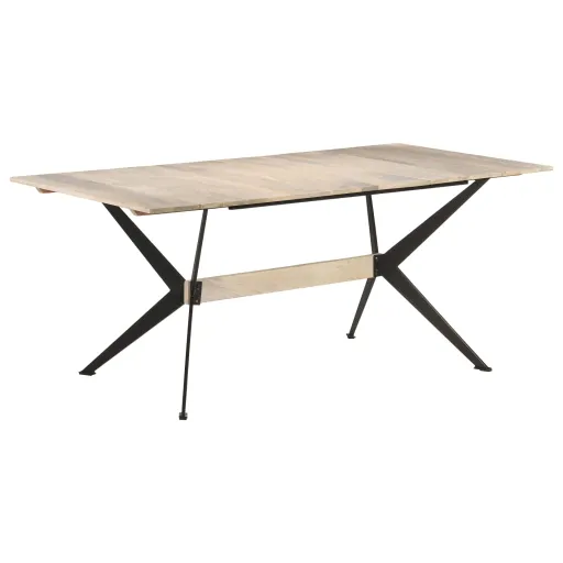 Mesa de Comedor de Madera Maciza de Mango 180x90x76 cm