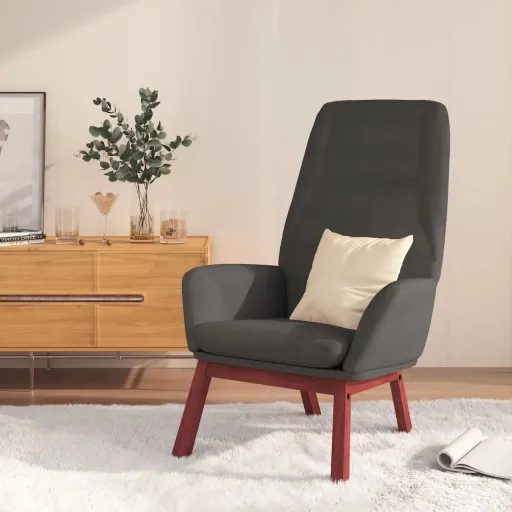 Sillón de Relax de Tela Gris Oscuro
