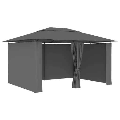 Carpa de Jardín Con Cortinas Gris Antracita 4x3 m