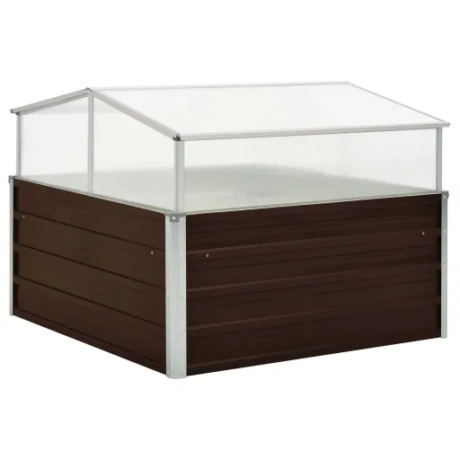 Invernadero de Acero Galvanizado Marrón 100x100x85 cm