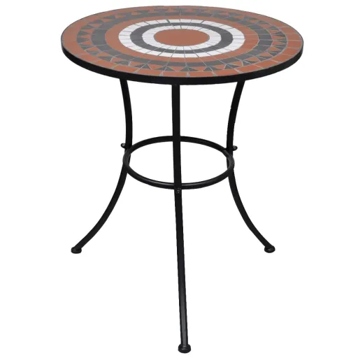 Mesa de Bistro Terraza Mosaico Terracota y Blanco 60 cm