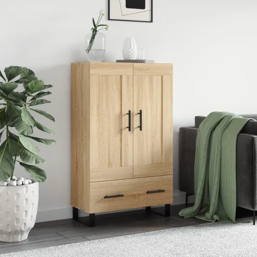 Aparador Alto Madera de Ingeniería Roble Sonoma 69,5x31x115 cm
