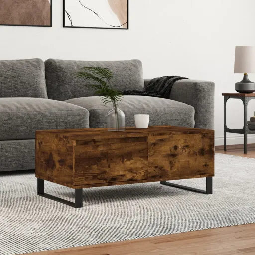 Mesa de Centro Madera Contrachapada Roble Ahumado 90x50x36,5 cm