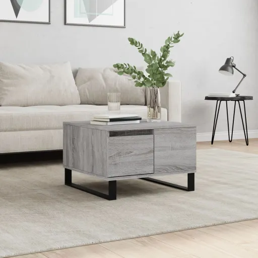 Mesa de Centro Madera Contrachapada Gris Sonoma 55x55x36,5 cm