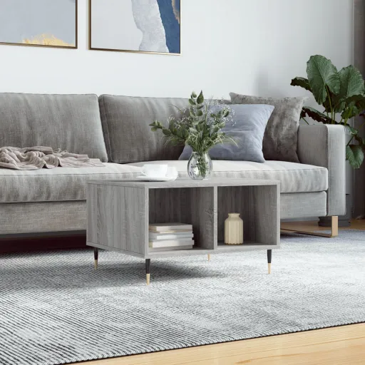 Mesa de Centro Madera Contrachapada Gris Sonoma 60x50x36,5 cm