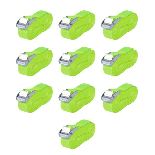 Correas 10 Unidades Verde Fluorescente 0,25 T 5 mx 25 mm