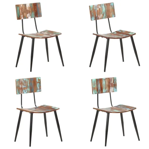 Sillas de Comedor 4 Unidades Madera Maciza Reciclada