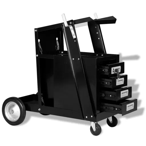 Carro de Soldar Con 4 Cajones Negro