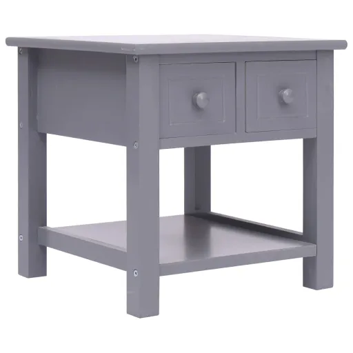 Mesa Auxiliar Madera de Paulownia Gris 40x40x40 cm