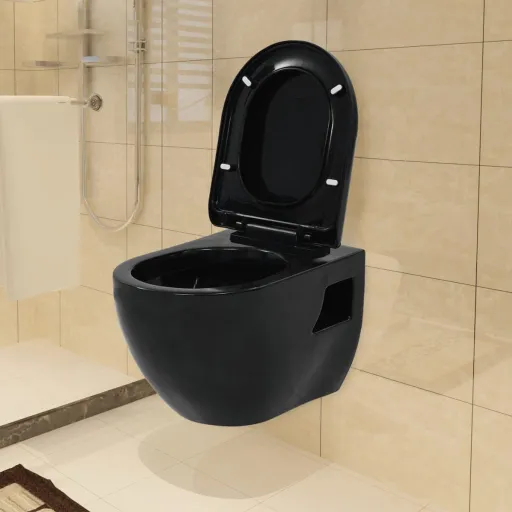 Inodoro de Pared de Cerámica Negro