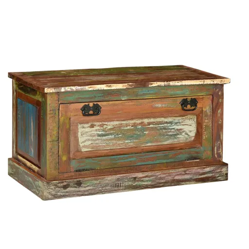 Banco Zapatero de Madera Maciza Reciclada