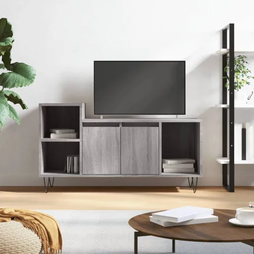 Mueble de TV Madera Contrachapada Gris Sonoma 100x35x55 cm