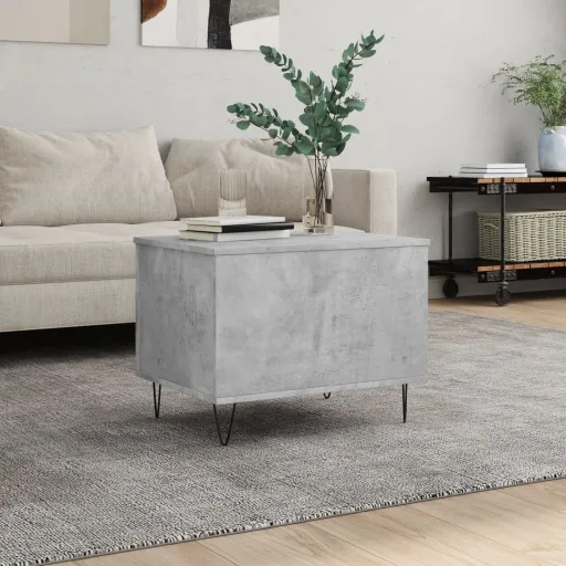 Mesa de Centro Madera Contrachapada Gris Hormigón 60x44,5x45 cm