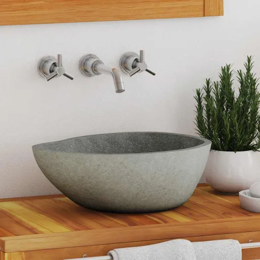 Lavabo Ovalado Piedra de Río (37-46)x(29-36) cm