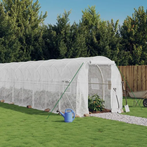 Invernadero Con Estructura de Acero Blanco 40 m² 20x2x2 m