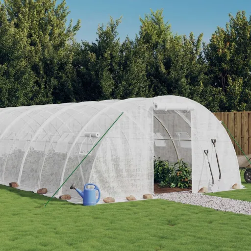 Invernadero Con Estructura de Acero Blanco 48 m² 12x4x2 m