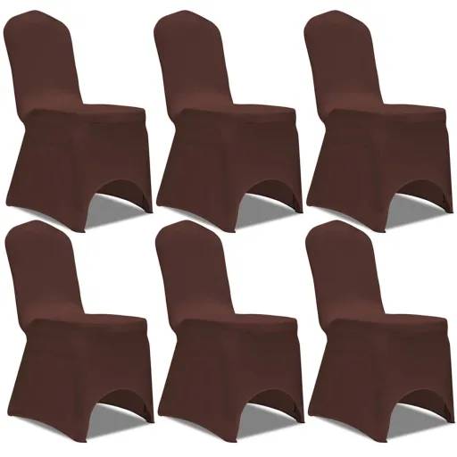 Funda de Silla Elástica 6 Unidades Marrón