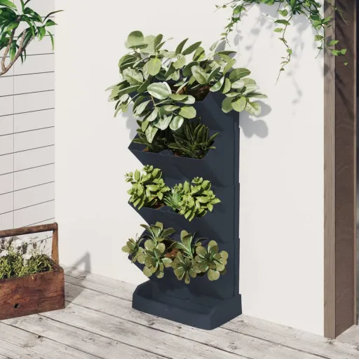 Set de Plantas Jardín Vertical 4 Uds Polipropileno Antracita