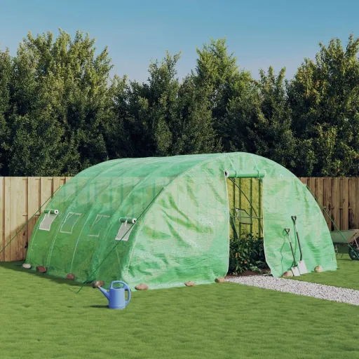 Invernadero Con Estructura de Acero Verde 20 m² 5x4x2,3 m