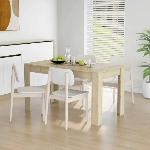Mesa de Comedor Contrachapada Color Roble Sonoma 140x74,5x76 cm