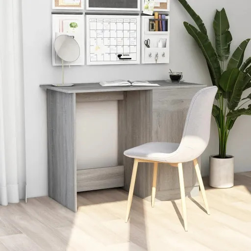 Escritorio de Madera Contrachapada Gris Sonoma 100x50x76 cm