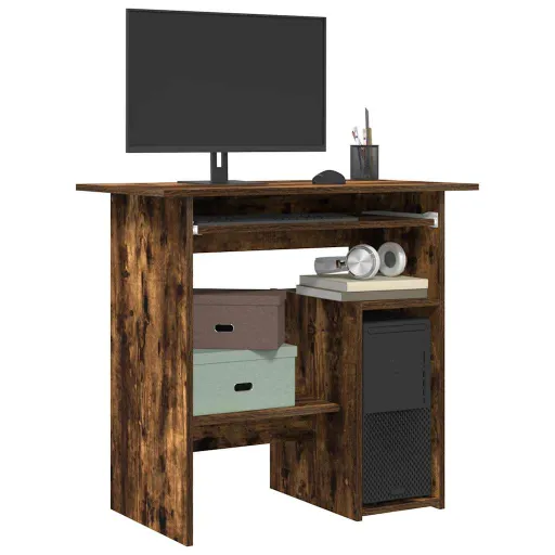 Escritorio de Madera Contrachapada Roble Ahumado 80x45x74 cm