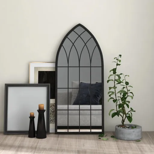 Espejo Hierro Negro Para Uso Interior 100x45 cm