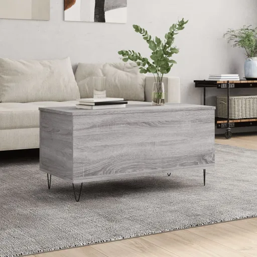 Mesa de Centro Madera Contrachapada Gris Sonoma 90x44,5x45 cm