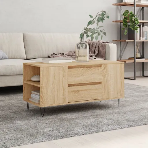 Mesa de Centro Madera de Ingeniería Roble Sonoma 102x44,5x50 cm