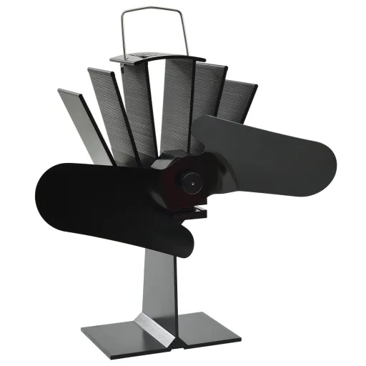 Ventilador de Estufa Accionado Por Calor 2 Aspas Negro