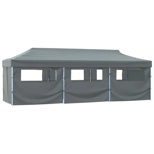 Carpa de Fiestas Pop-up Plegable Con 8 Paredes Antracita 870x291x315 cm