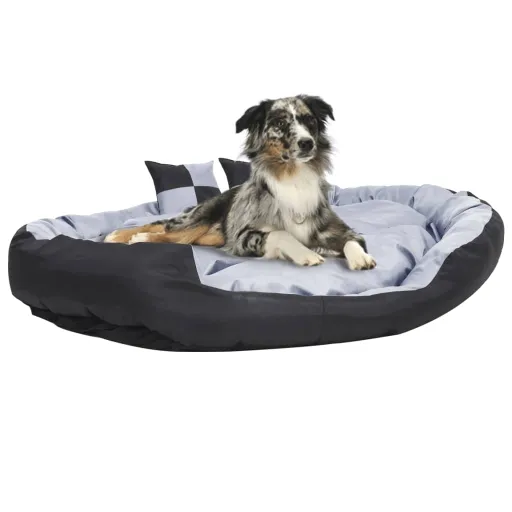 Cojín Para Perro Reversible y Lavable Gris y Negro 150x120x25 cm