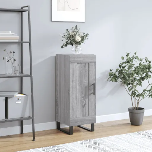 Aparador Madera de Ingeniería Gris Sonoma 34,5x34x90 cm