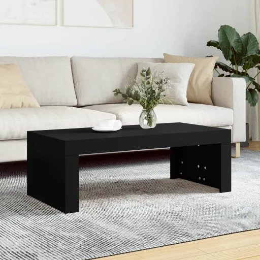 Mesa de Centro Madera de Ingeniería Negro 102x50x36 cm